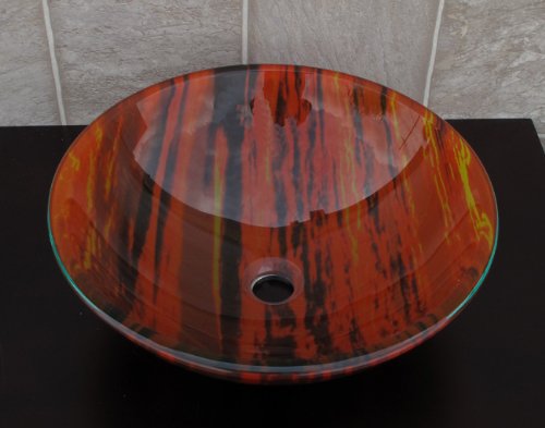 Bathroom Glass Vessel Sink A92 /Free Chrome Pop up Drain /ring thumbnail