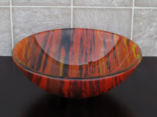 Bathroom Glass Vessel Sink A92 /Free Chrome Pop up Drain /ring thumbnail