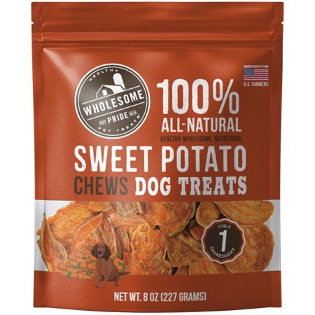 Sweet Potato Chews 100% All-Natural Single Ingredient  USA-Sourced Dog Treats  8 Oz