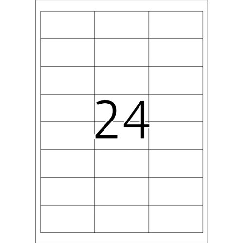 HERMA Self Adhesive Multi-Purpose Labels, 24 Labels per A4 Sheet, 600 Labels for Laser and Inkjet Printers, Small, 66 X 33.8 Mm (5053), White thumbnail