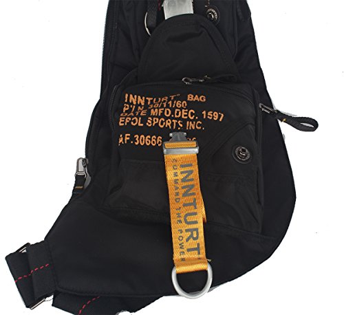 Kawei Knight Nylon Sling Bag Messenger Backpack Fanny Pack (Black&Yellow) thumbnail