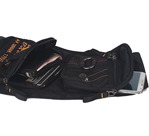 Kawei Knight Nylon Sling Bag Messenger Backpack Fanny Pack (Black&Yellow) thumbnail