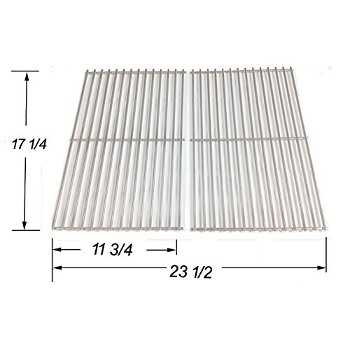 Compatible 7527, 9869, 7526, 7525 Stainless Steel Replacement Cooking Grill ROD Grid Grate for Weber 7527, Lowes Model Grills Set of 2