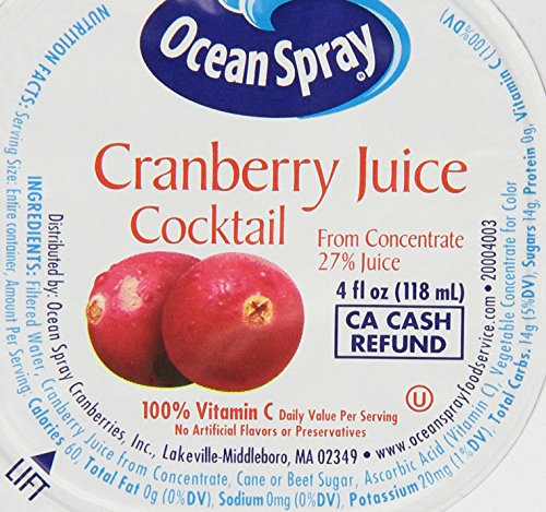 Ocean Spray Cranberry Juice Cocktail, 4 Oz., 48/Case (700) thumbnail