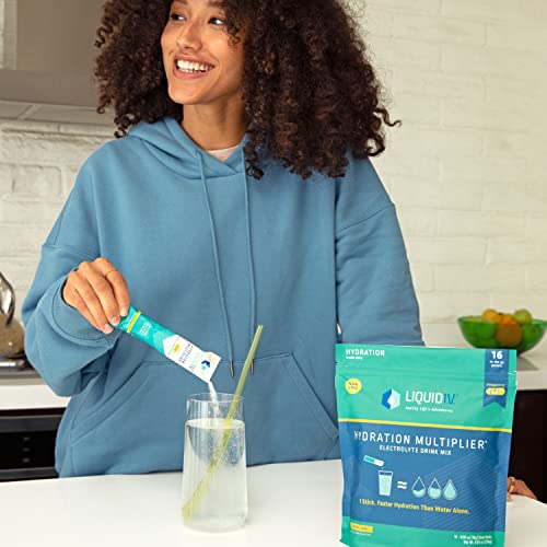 Liquid I.V. Hydration Multiplier - Lemon Lime - Hydration Powder Packets | Electrolyte Drink Mix | Easy Open Single-Serving Stick | Non-GMO | 16 Stick thumbnail