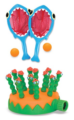 3 Item Bundle: Melissa & Doug 6658 Spark Shark Toss & Catch Toy, 6249 Grub Scouts Kids Sprinkler + Coloring Activity Book thumbnail