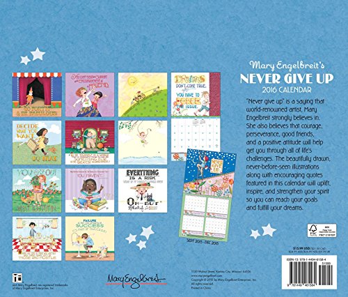 Mary Engelbreit 2016 Deluxe Wall Calendar: Never Give up thumbnail