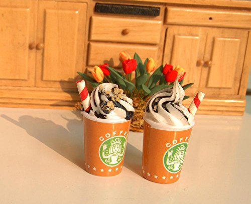 2 PCS of Starbucks Coffee Ice Cream Miniature Dollhouse 1:12 Kitchen Toys Accessories Plastic Play Food Kitchen Games for Girls thumbnail