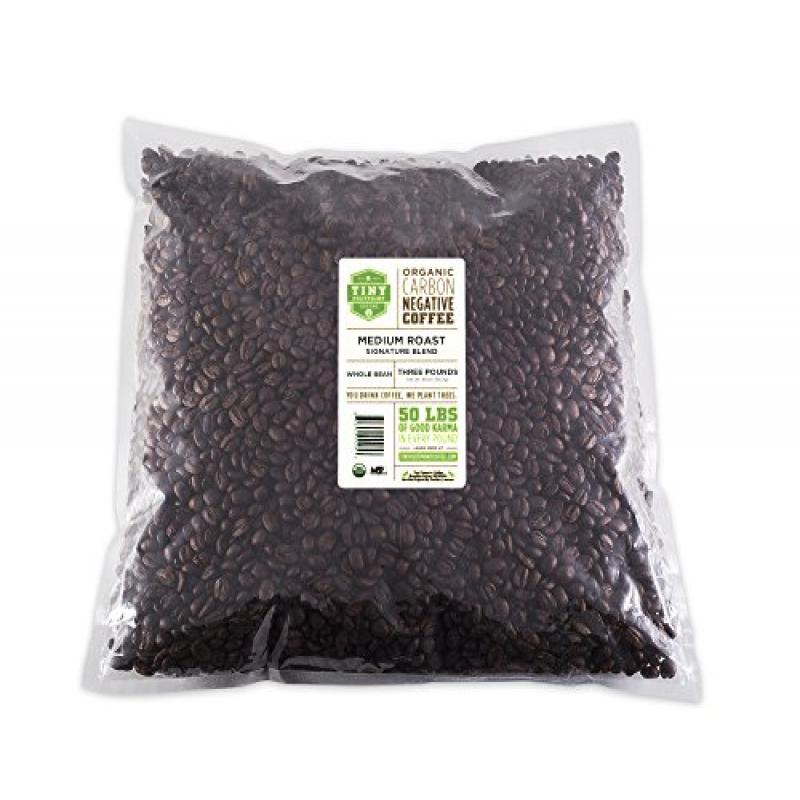 Tiny Footprint Coffee - The World's First Carbon Negative Coffee | Organic Signature Blend Medium Roast, Whole Bean Coffee | 3 Pound