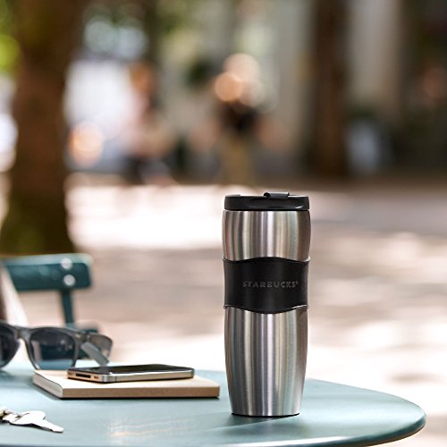 Starbucks Stainless Steel Lucy Classic Rubber Grip Travel Tumbler Thermos Mug - 12 Fl Oz thumbnail
