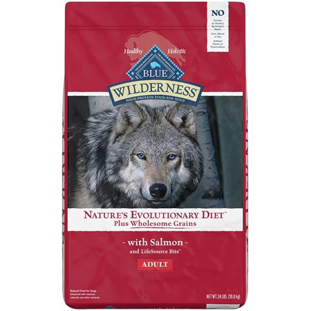 Blue Buffalo Wilderness High Protein  Natural Adult Dry Dog Food Salmon Plus Wholesome Grains 24 Pound