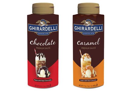 Ghirardelli  Premium Sauce Variety Pack  One Chocolate 16oz & One Caramel 17oz Bottle (Pack of 2 Total Bottles)