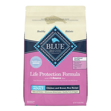 Blue Buffalo Life Protection Formula Small Breed Chicken and Brown Rice Dry Dog Food for Adult Dogs  Whole Grain  15 Lb. Bag