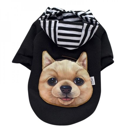 Sonbest Pet Dog Warm Clothing Pet Jacket for Small Medium Dogs Puppy Dog Cat Sweater Hoodie Pets Warm Coat Outfit Pet Winter Clothes Black M