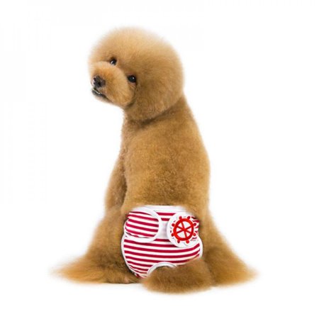 Sonbest Dog Stripes Physiological Pants for Female Dogs Pets Menstruation Shorts Pants Pet Red L