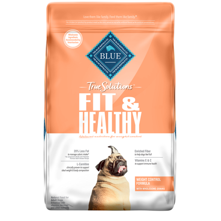 Blue Buffalo True Solutions Fit & Healthy Weight Control Chicken Dry Dog Food for Adult Dogs  Whole Grain  20 Lb. Bag