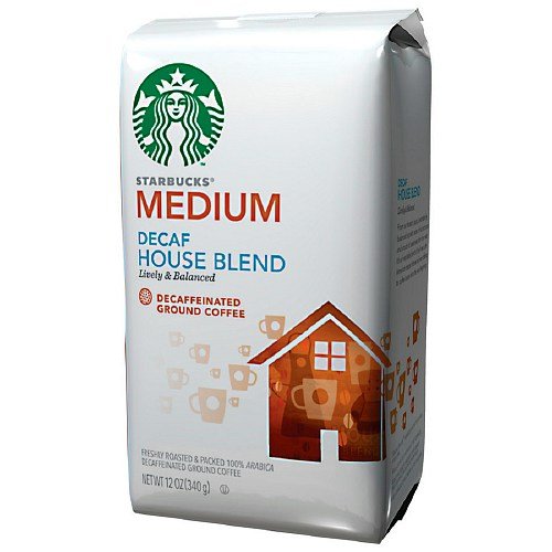 Starbucks Coffee Medium Roast, Decaf House Blend, Ground 12 Oz