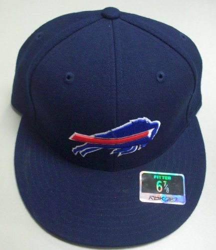 Reebok Buffalo Bills Navy Blue Sideline Flat Bill Fitted Hat (6 7/8)