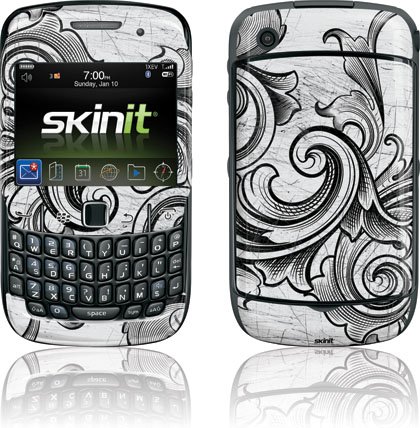 Skinit Protective Skin for Curve 8530 (White Flourish) thumbnail
