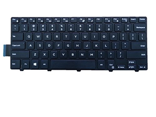 New US Layout with Frame Non-backlit Laptop Keyboard for Dell Inspiron 14 (3443) (3451) (3458) (5451) Black Notebook