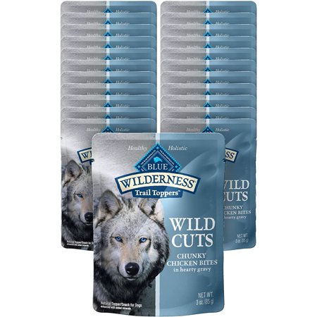 Wilderness Trail Toppers Wild Cuts High Protein Natural Wet Dog Food  Chunky Chicken Bites in Hearty Gravy 3-oz Pouches (Pack of 24)