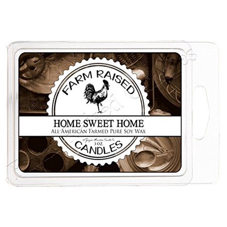 Farm Raised Candles - Home Sweet Home - 100% Plant Based All Natural American Soy Wax Melts - Scented Warmer Cubes Blended with Essential Oils.