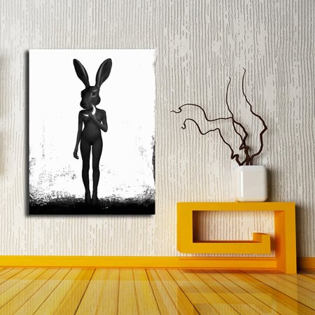 Clearance Shop 11808 Black Style Rabbit Pattern Home Decoration Printed Wall Art Pictures Canvas Painting for Home Decaration