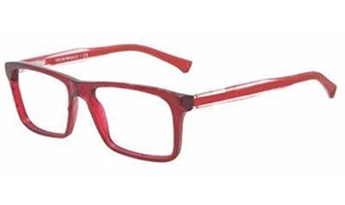 Emporio Armani Eyeglasses EA3002 5075 Red Transp Demo Lens 53 17 140