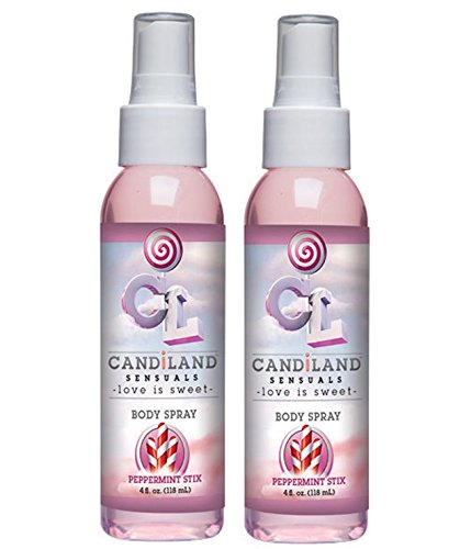 Candiland Sensuals Body Spray PEPPERMINT STIX Flavored Lubricant Long Lasting for Sweetened Lovemaking Premium Water-based Formula: Net Wt 4 Oz or 118