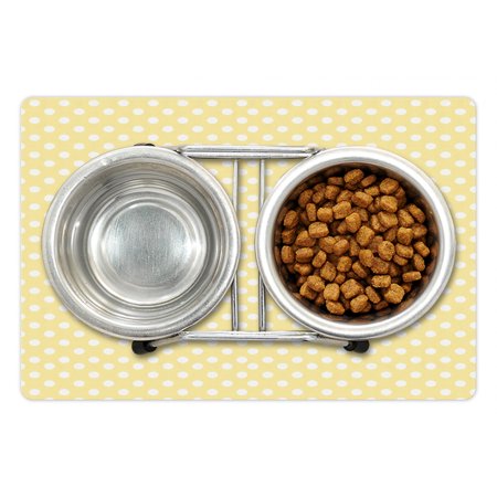 Polka Dots Pet Mat for Food and Water  Nostalgic Pastel Polka Dots in Never Ending Path Vintage Old-Fashion Artwork  Non-Slip Rubber Mat for Dogs and 