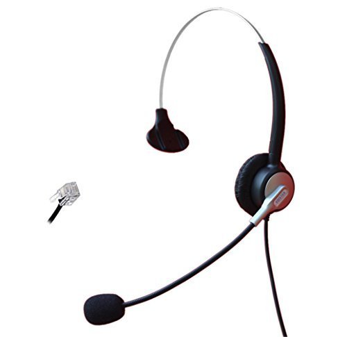 Comdio Corded Call Center Telephone Headset Headphone with Mic for Avaya 1416 2420 5410 Aastra 6757i Mitel 5330 NEC Aspire DT300 DSX Polycom and Shore