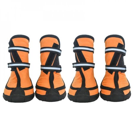 Sonbest Pet Waterproof Rain Shoes for Medium Large Dogs Multi Colors Optional Dog Rain Boots Orange L