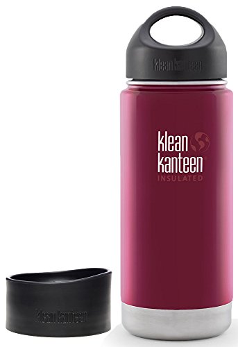 Klean Kanteen 16-Ounce Wide Insulated Stainless Steel Water Bottle with Loop Cap (Roasted Pepper W/ Extra Cafe Cap)
