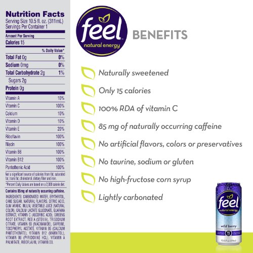 FEEL Natural Energy Drink Wild Berry (Pack of 12) thumbnail