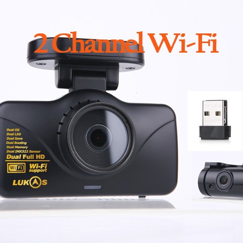 Lukas Lk-7950 WD FHD & FHD Wi-Fi Smart 2ch Dash Cam with GPS (32GB+8GB=40GB) thumbnail