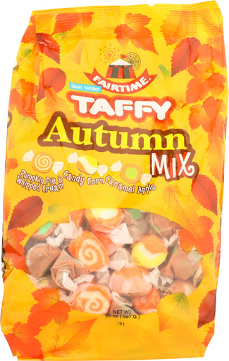 SALT WATER TAFFY AUTUMN MIX, PUMPKIN PIE & WHIPPED CREAM, CANDY CORN, CARAMEL APPLE