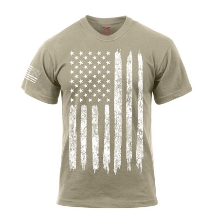 Rothco Distressed US Flag Athletic Fit T-Shirt  Desert Sand  M