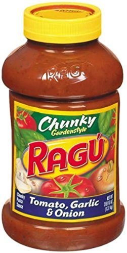 Ragu Chunky Pasta Sauce, Tomato Garlic & Onion, 45 Ounce Bottles (Pack of 2) by Ragu
