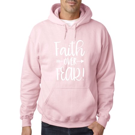 True Way 1253 - Adult Hoodie Faith Over Fear Script Sweatshirt 2XL Light Pink