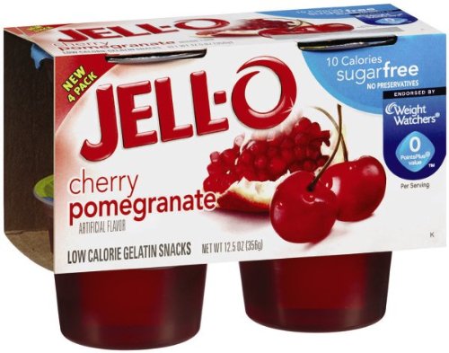 CHERRY POMEGRANATE SUGAR FREE LOW CALORIE GELATIN SNACKS, CHERRY POMEGRANATE