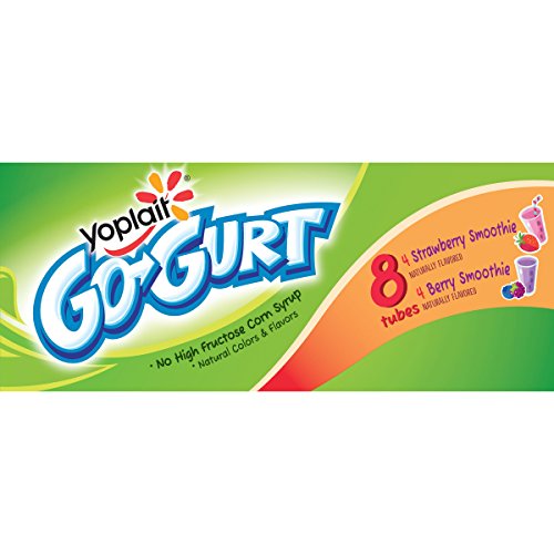 Yoplait, Go-gurt, Low Fat Yogurt Smoothie, Strawberry, Berry, Strawberry, Berry