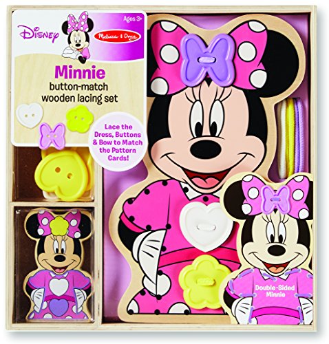 Minnie Button-Match Wooden Lacing Set