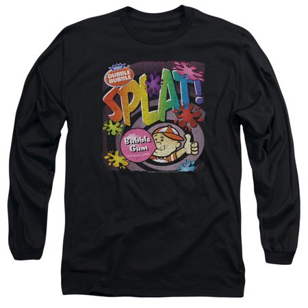 Dubble Bubble Splat Gum Long Sleeve Adult 18/1 T-Shirt Black