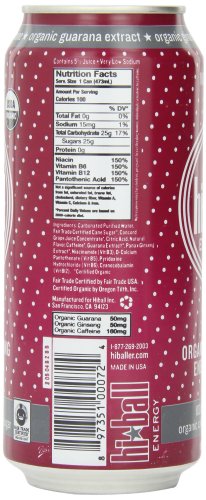 Hiball Energy Sparkling Organic Juice Drink, Wild Berry, 16-Ounce (Pack of 12) thumbnail