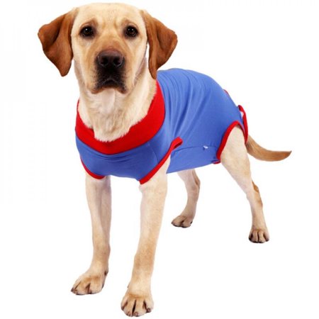 Sonbest Pet Clothing Pet Surgery Recovery Clothing Postoperative Care Clothes Simple Dog Care Clothes Anti-Lick Blue M