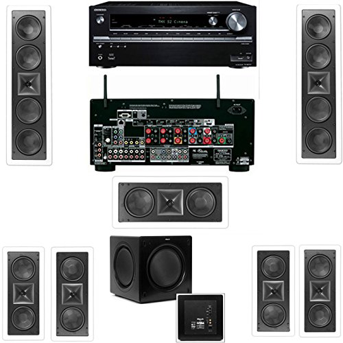 Klipsch KL-6504-THX(2 Speaker) in-Wall 7.1-SW-310 Onkyo TX-NR838 7.2 Channel Network- White