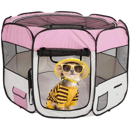 57  600D Oxford Portable Pet Puppy Soft Tent Playpen Dog Cat Folding Crate Pink Sale 6990