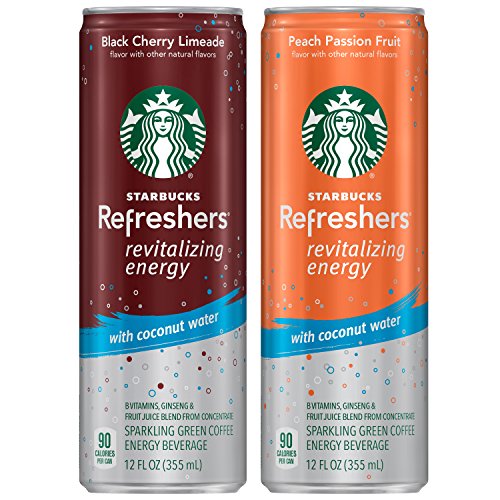 Starbucks Refreshers with Coconut Water, 2 Flavor Variety Pack, 12 Ounce Cans, 12 Pack thumbnail