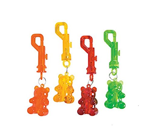 Gummy Bear Key Chain Clip - Party Favors - 12 Pieces