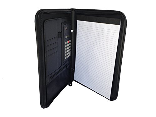 ImpecGear Professional Zippered Padfolio Organizer Document Holder W/ Notepad & Pend Holder, Interior 10.1 Inch Tablet Sleeve, Black (10